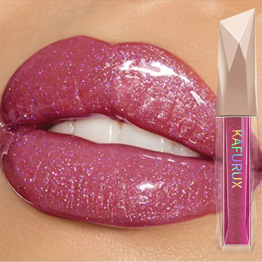 1PC Shimmer Lip Gloss For Fuller Lip Effect, Moisturizing Lip Care Lip Essence Long Lasting Lip Glaze Sexy Lips Makeup Pink Red