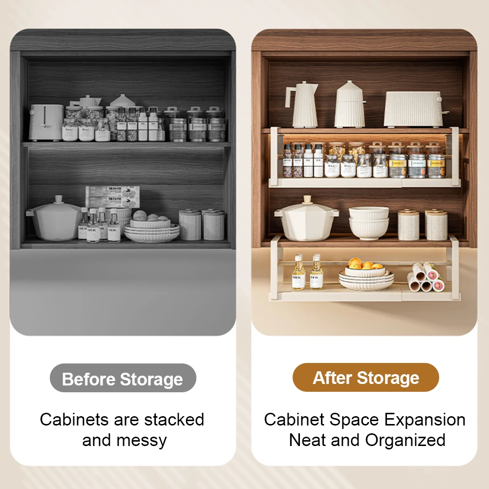 Extendable Under Cabinet Shelf & Thick Clip Under Shelf Storage Baskets Under Cabinet Add-on Storage Baskets for Kitchen Counter
Extendable Under Cabinet Shelf & Thick Clip Under Shelf Storage Baskets Under Cabinet Add-on Storage Baskets for Kitchen Counter