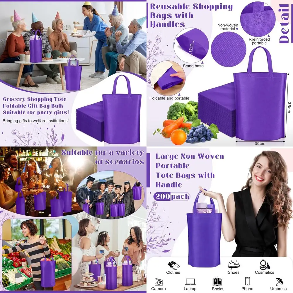 Large Foldable Non-Woven Shopping Bags with Handle, Portable Tote, Bulk 11.8x6x13.8 Inch
Large Foldable Non-Woven Shopping Bags with Handle, Portable Tote, Bulk 11.8x6x13.8 Inch