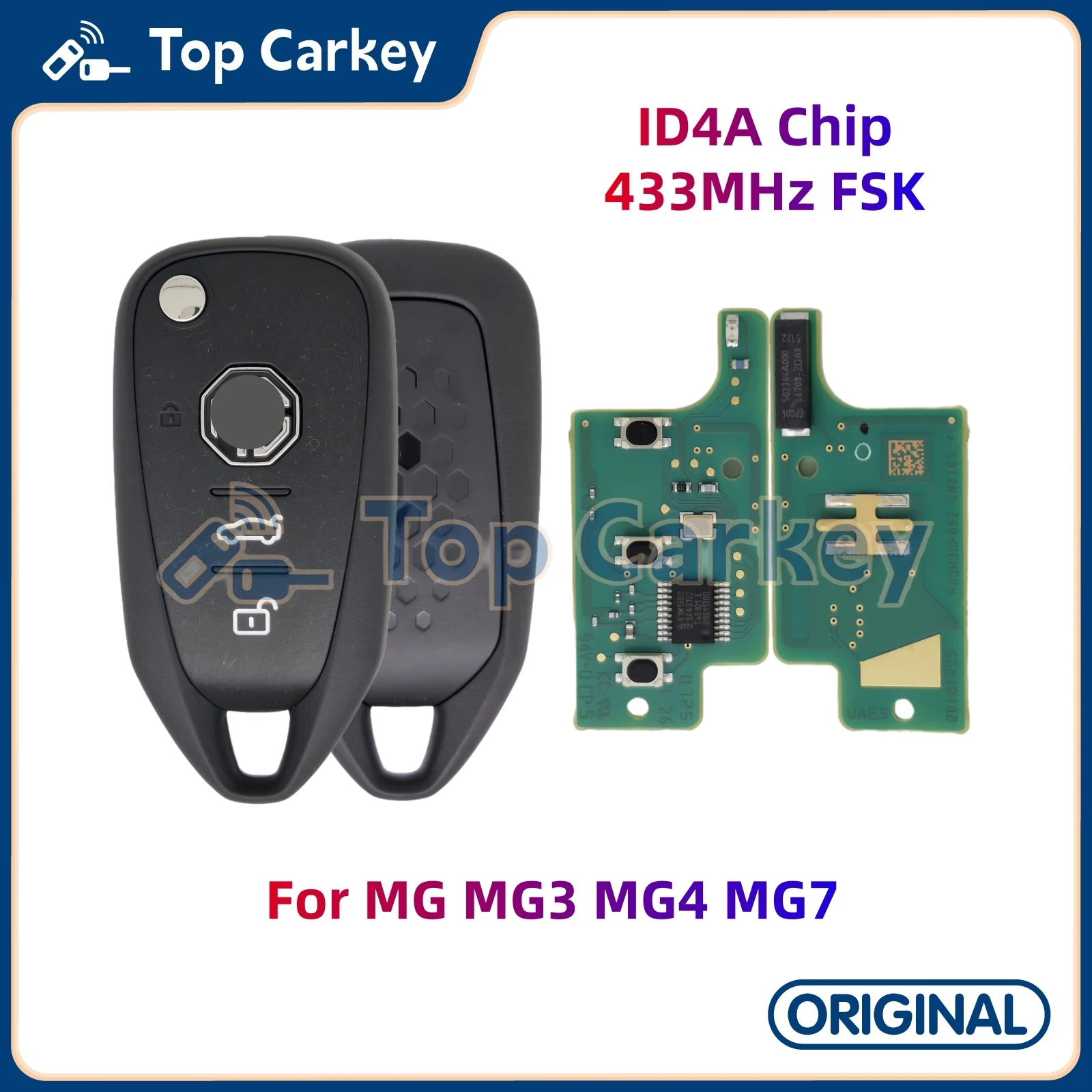 TopCarkey Original Remote Key Fob Flip Key ID4A Chip 433MHz FSK for MG MG3 MG4 MG7
TopCarkey Original Remote Key Fob Flip Key ID4A Chip 433MHz FSK for MG MG3 MG4 MG7