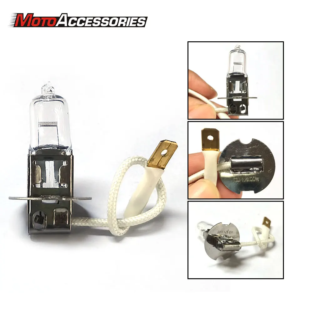 1PCS H3 55W Halogen Motorcycle Light Bulb 12V Headlight Fog Lamp White Low High Beam Car Moto Accessories
1PCS H3 55W Halogen Motorcycle Light Bulb 12V Headlight Fog Lamp White Low High Beam Car Moto Accessories