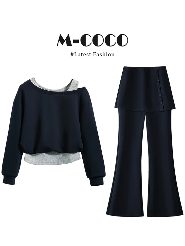 Korean Style Pure Desire Shoulder Hoodie Women's Summer Design Sensation Small High Waist Flared Casual Skirt Pants Set
Korean Style Pure Desire Shoulder Hoodie Women's Summer Design Sensation Small High Waist Flared Casual Skirt Pants Set