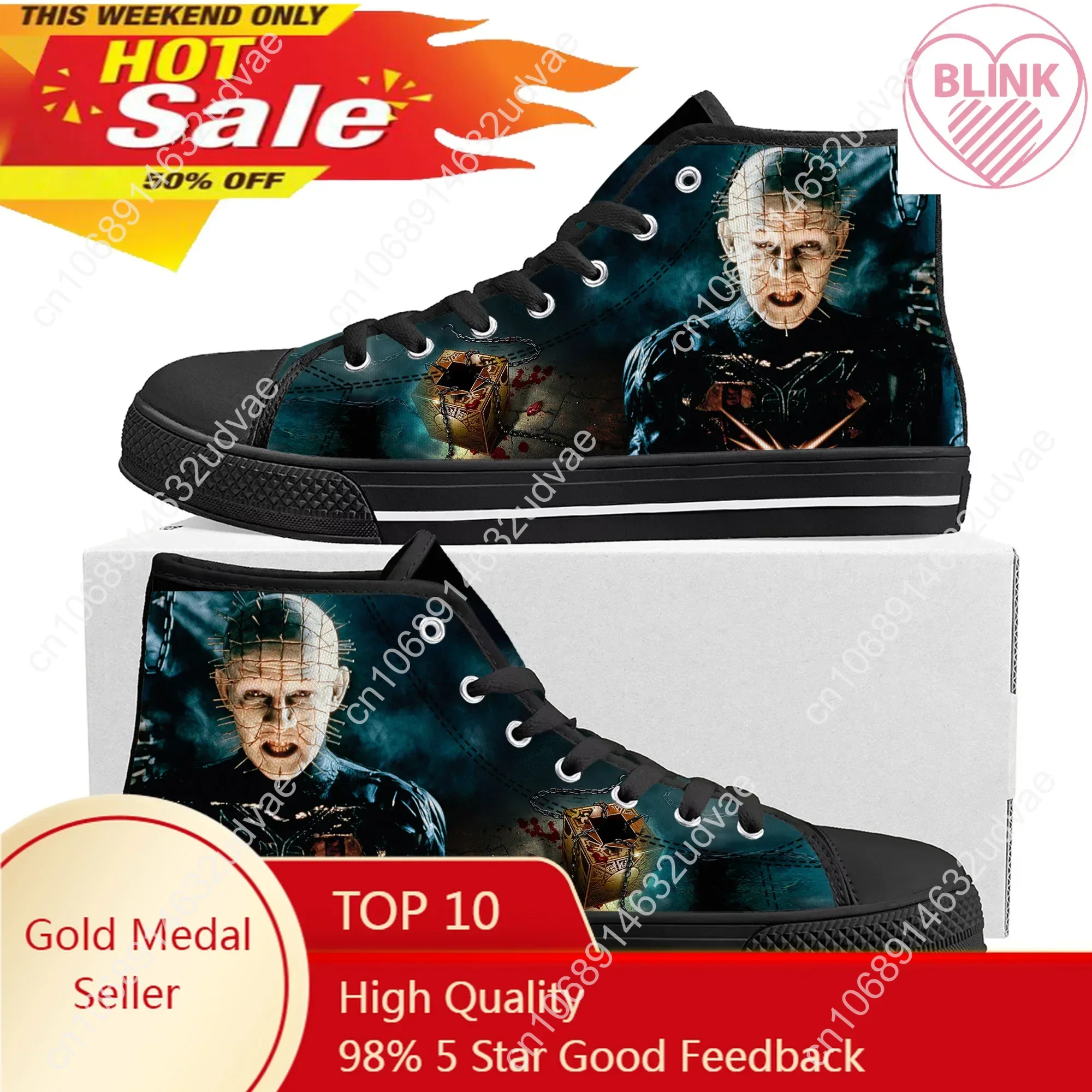 Hellraiser Movie Pinhead Horror Halloween High Top Sneakers Mens Womens Teenager Canvas Sneaker Couple Shoes
Hellraiser Movie Pinhead Horror Halloween High Top Sneakers Mens Womens Teenager Canvas Sneaker Couple Shoes