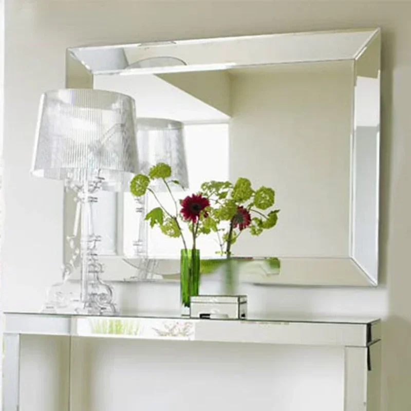 European style square fashionable, simple and plain modern foyer makeup mirror
European style square fashionable, simple and plain modern foyer makeup mirror