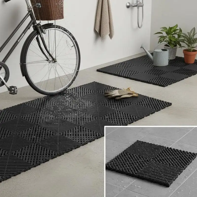 Splicing Floor Tiles 12” x 12” For Garage Garden Kitchen, 12 Pcs Modular Cushion Black PP Drainage Mat Outdoor Indoor Use
Splicing Floor Tiles 12” x 12” For Garage Garden Kitchen, 12 Pcs Modular Cushion Black PP Drainage Mat Outdoor Indoor Use