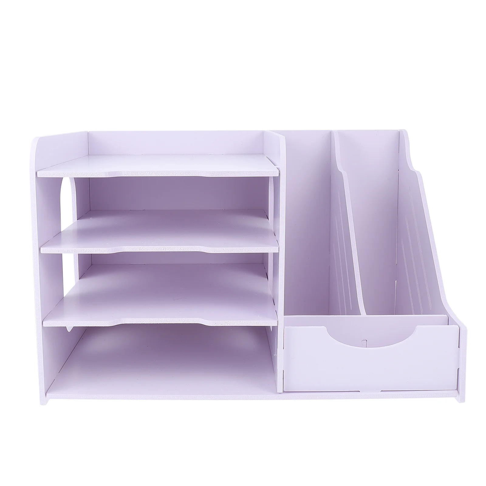 1Pcs Multi-Layer File Rack PVC Wood Plastic Board Material Office Desktop Organizer Simple Structure Design Files Rack