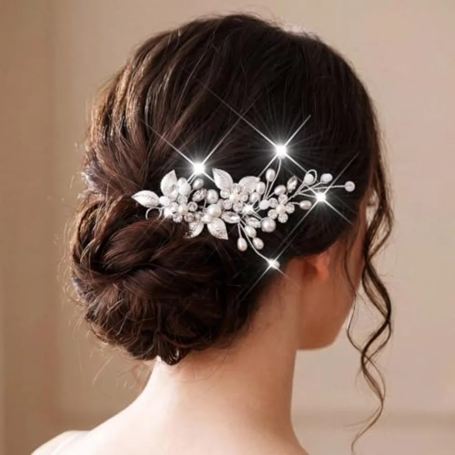 Pearl Bride Wedding Hair Vines Wedding Hair Pieces Bridal Hair Accessories for Brides Silver
Pearl Bride Wedding Hair Vines Wedding Hair Pieces Bridal Hair Accessories for Brides Silver
