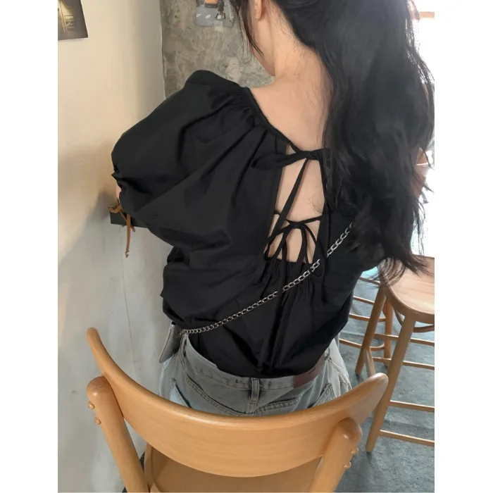 Summer Ins Back Strap Elastic Short Sleeve Shirt Women's Korean Style Regular Fit Inner Wear Casual Versatile All Season
Summer Ins Back Strap Elastic Short Sleeve Shirt Women's Korean Style Regular Fit Inner Wear Casual Versatile All Season