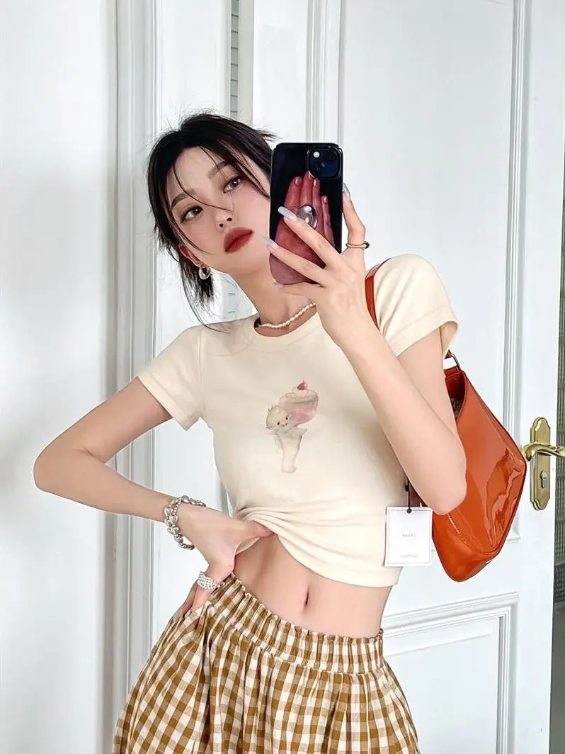 Spicy Girl Short Sleeve T-Shirt Women's Summer New Style Small Size Slim Fit Versatile Youthful Sweet Top Shoulder Print Comm...
Spicy Girl Short Sleeve T-Shirt Women's Summer New Style Small Size Slim Fit Versatile Youthful Sweet Top Shoulder Print Comm...