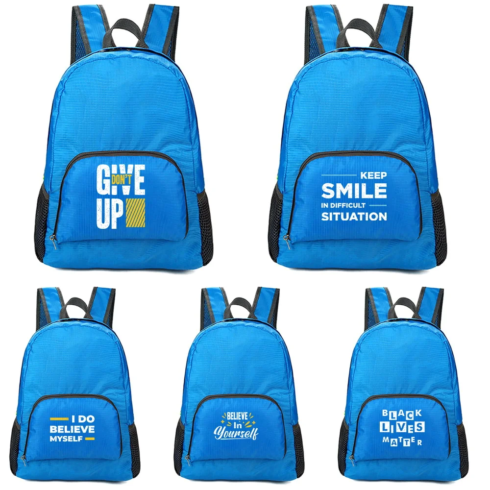 Portable Folding Backpack New Phrase Pattern Printing Folding Hiking Bag Ultra-light Outdoor Cycling Travel Backpack
Portable Folding Backpack New Phrase Pattern Printing Folding Hiking Bag Ultra-light Outdoor Cycling Travel Backpack