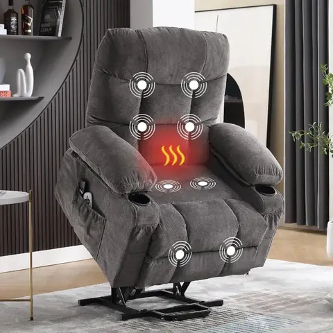 MAHOMICO Power Lift Recliner Chair for Elderly with Vibration Massage and Lumbar Heating, Electric Lift Recliner Single Sofa