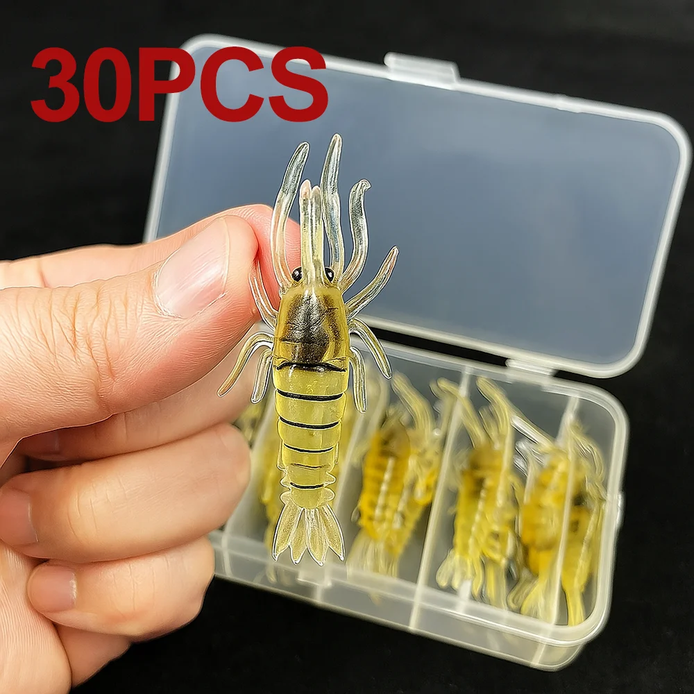 30PCS Shrimp Fishing Lures Soft Bait with Sharp Carbon Steel Hook Yellow Silicone Carpfishing Baits Accessories Tool Lake Sea
30PCS Shrimp Fishing Lures Soft Bait with Sharp Carbon Steel Hook Yellow Silicone Carpfishing Baits Accessories Tool Lake Sea