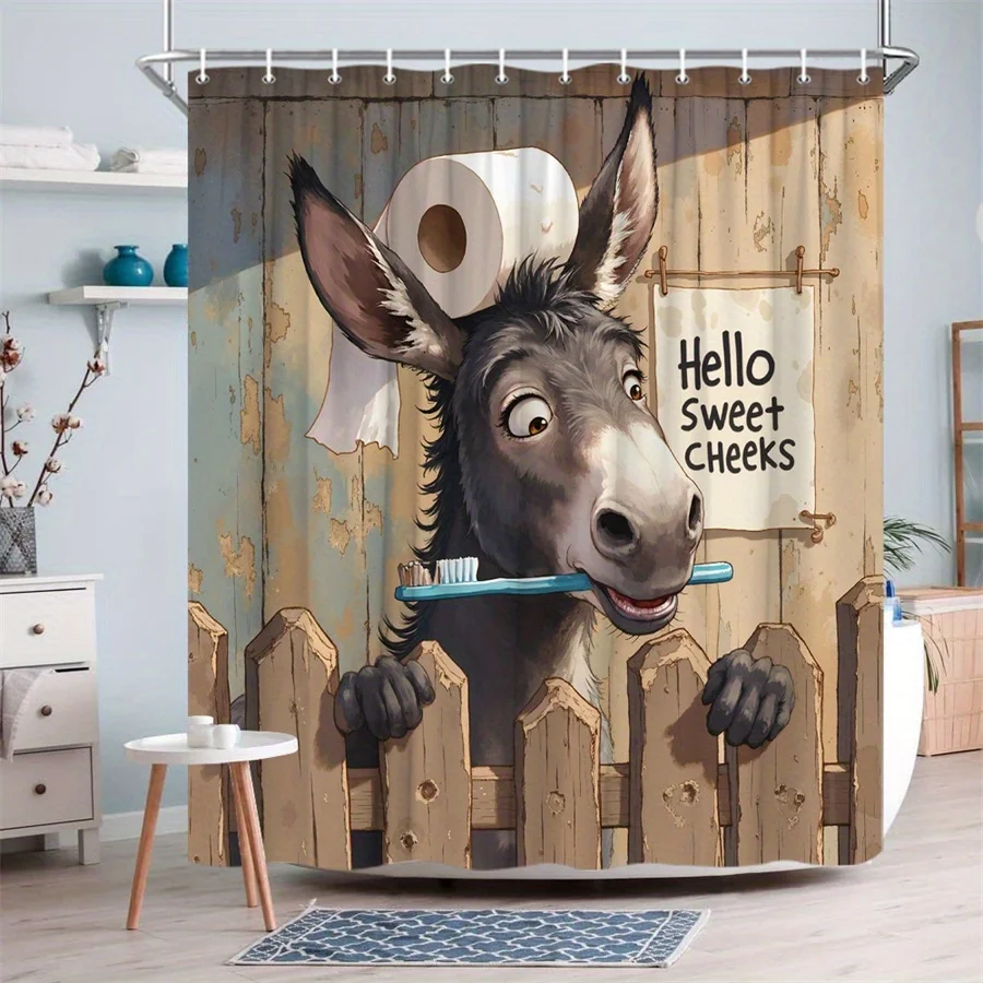 Novelty Donkey Shower Curtain Funny Bathroom Liner Cute Animal Print Shower Curtain Decor Household Item for Kids Adults
Novelty Donkey Shower Curtain Funny Bathroom Liner Cute Animal Print Shower Curtain Decor Household Item for Kids Adults