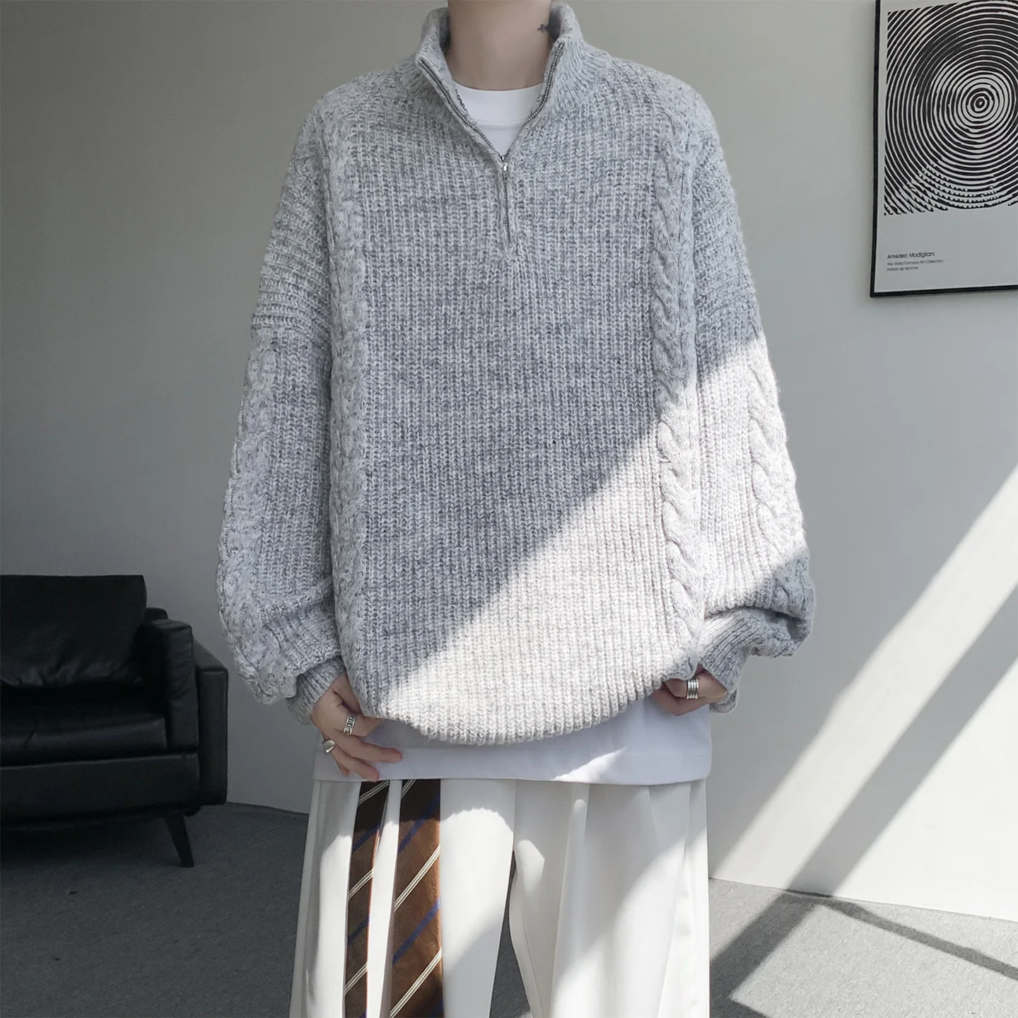 LAPPSTER зимний полуводолазка, пуловеры, осенняя молния, корейская мода, верхняя одежда в стиле Харадзюку, вязаный свитер с графическим рисунком, одежда 
LAPPSTER зимний полуводолазка, пуловеры, осенняя молния, корейская мода, верхняя одежда в стиле Харадзюку, вязаный свитер с графическим рисунком, одежда