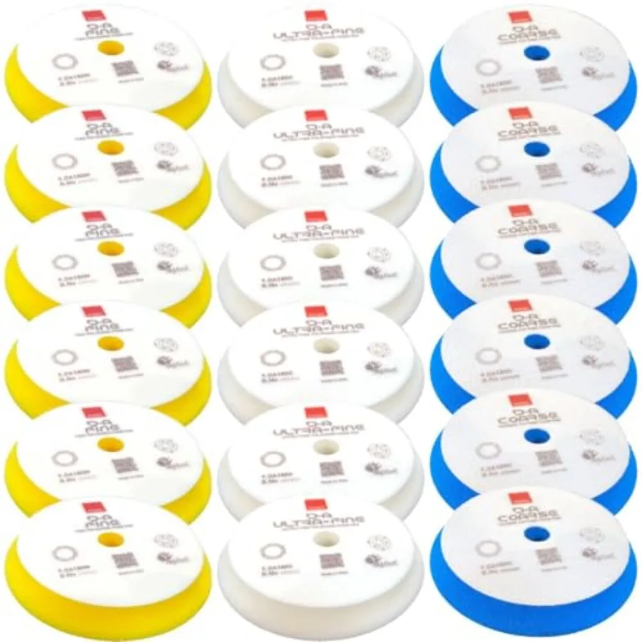 7 Orbital Foam Polishing Pads Bundle for Automotive Detailing - 6 Fine 6 Ultra Fine 6 Coarse - Durable Material in Multiple Col
7 Orbital Foam Polishing Pads Bundle for Automotive Detailing - 6 Fine 6 Ultra Fine 6 Coarse - Durable Material in Multiple Col