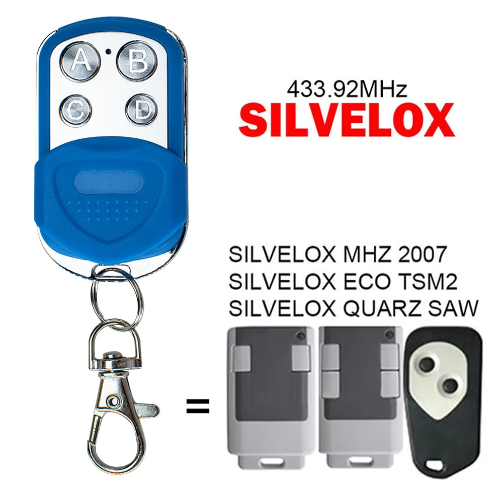 SILVELOX Remote Control For SILVELOX ECO TSM2 MHZ 2007 QUARZ SAW Garage Door Controller 433.92MHz Gate Opener
SILVELOX Remote Control For SILVELOX ECO TSM2 MHZ 2007 QUARZ SAW Garage Door Controller 433.92MHz Gate Opener