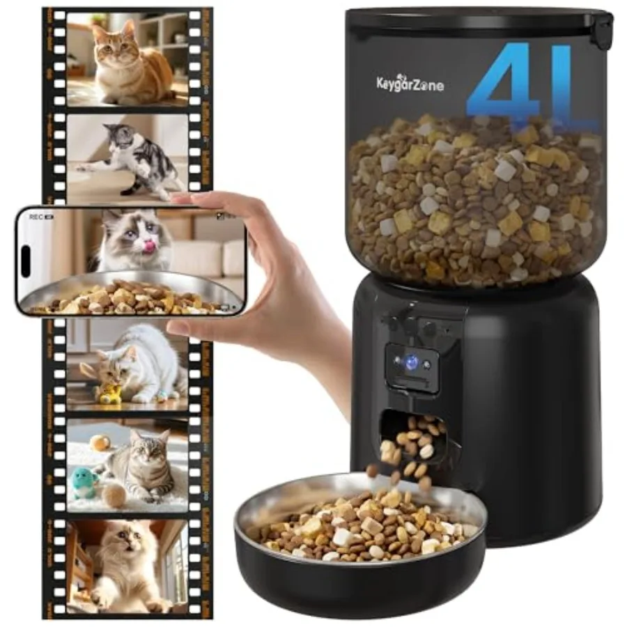 Automatic Cat Feeder with 2K HD Camera Automatic Dog Feeder with App Control via 2.4G/5G WiFi Dual Power System and Voice Recor
Automatic Cat Feeder with 2K HD Camera Automatic Dog Feeder with App Control via 2.4G/5G WiFi Dual Power System and Voice Recor
