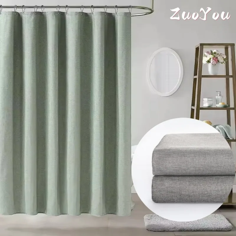 Imitation Linen Shower Curtain with Hooks Waterproof Anti-mold Solid Color Thick Fabric Bathroom Curtains Large Bathing Cover
Imitation Linen Shower Curtain with Hooks Waterproof Anti-mold Solid Color Thick Fabric Bathroom Curtains Large Bathing Cover