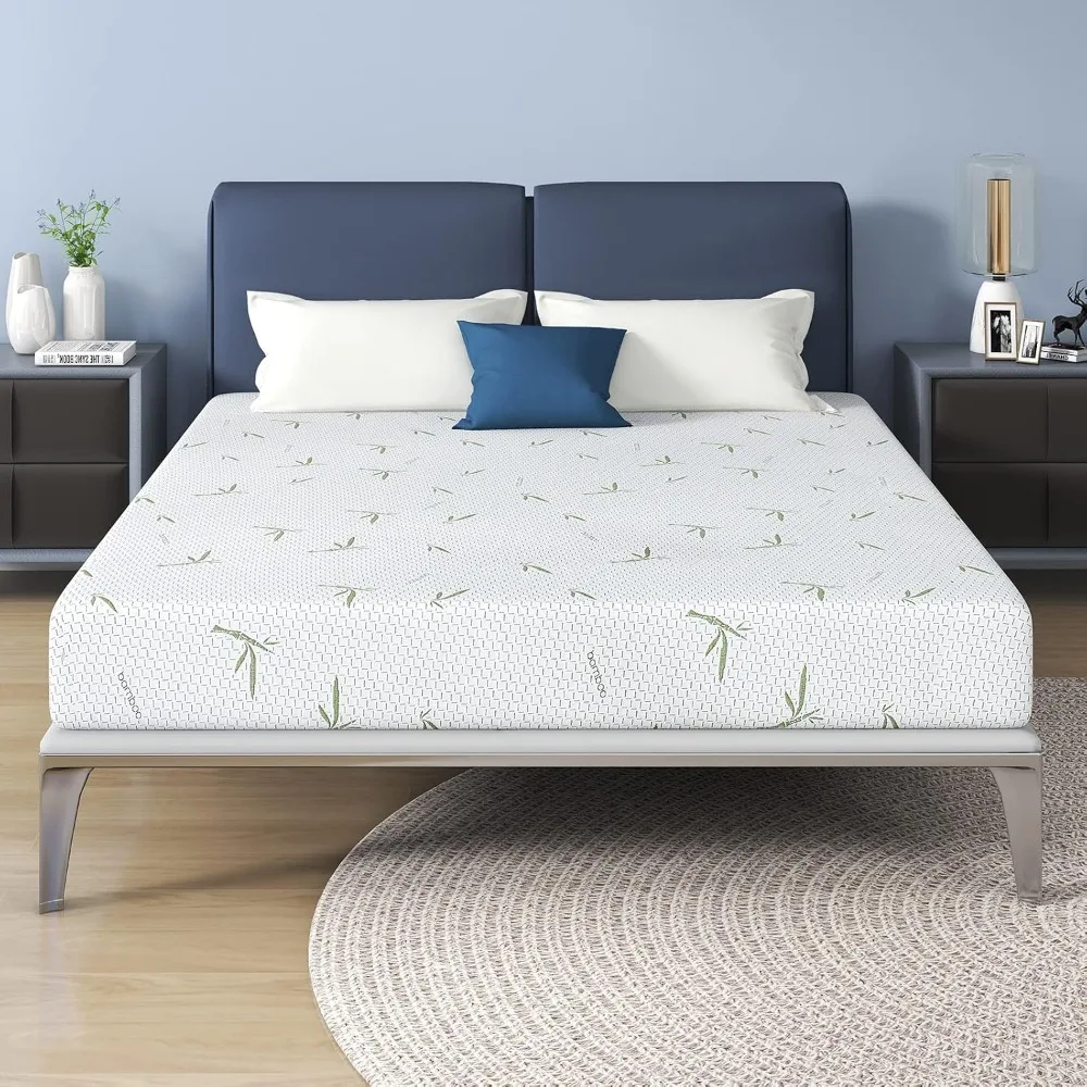 Queen Mattress, 10 Inch Memory Foam Mattress in a Box with Breathable Bamboo Cover, Green Tea Mattress Made in USA for Cool Sle
Queen Mattress, 10 Inch Memory Foam Mattress in a Box with Breathable Bamboo Cover, Green Tea Mattress Made in USA for Cool Sle