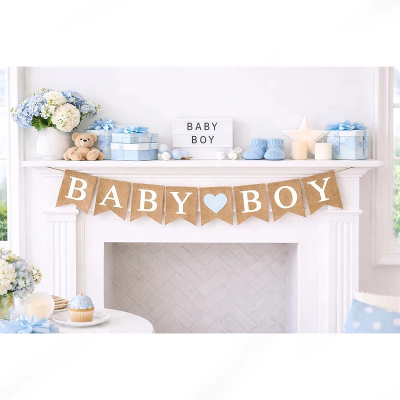 Baby Boy Banner Bunting Garland for Baby Shower Gender Reveal Supplies Pregnancy Announcement Newborn Welcome Party Decorations
Baby Boy Banner Bunting Garland for Baby Shower Gender Reveal Supplies Pregnancy Announcement Newborn Welcome Party Decorations