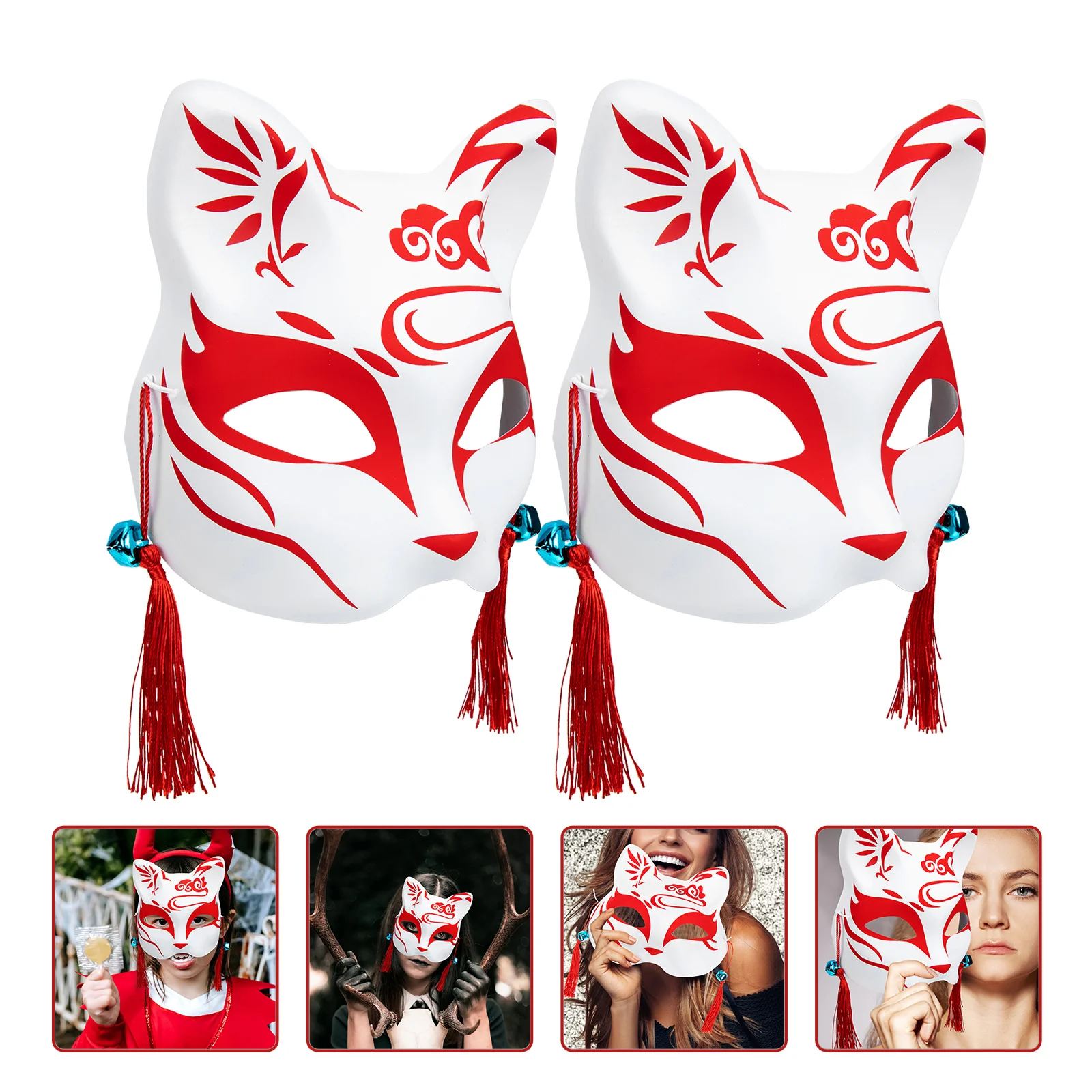 2 Pcs Fox Mask Masquerade Party Masks for The Costumes Pvc Animal Halloween Japanese Kitsune
2 Pcs Fox Mask Masquerade Party Masks for The Costumes Pvc Animal Halloween Japanese Kitsune