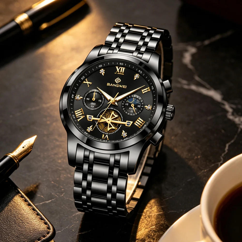 LIGE Men's Watches Classic Multifunctional Fltwheel Chronograph Original Quartz Wristwatch Moon Phase 24 Hour Waterproof
LIGE Men's Watches Classic Multifunctional Fltwheel Chronograph Original Quartz Wristwatch Moon Phase 24 Hour Waterproof