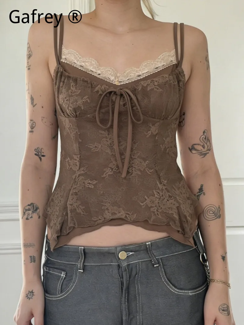 Women Vintage Lace Trim Camisole Sexy V Neck Spaghetti Strap Sleeveless Tie Up Asymmetrical Floral Jacquard Summer Tops
Women Vintage Lace Trim Camisole Sexy V Neck Spaghetti Strap Sleeveless Tie Up Asymmetrical Floral Jacquard Summer Tops