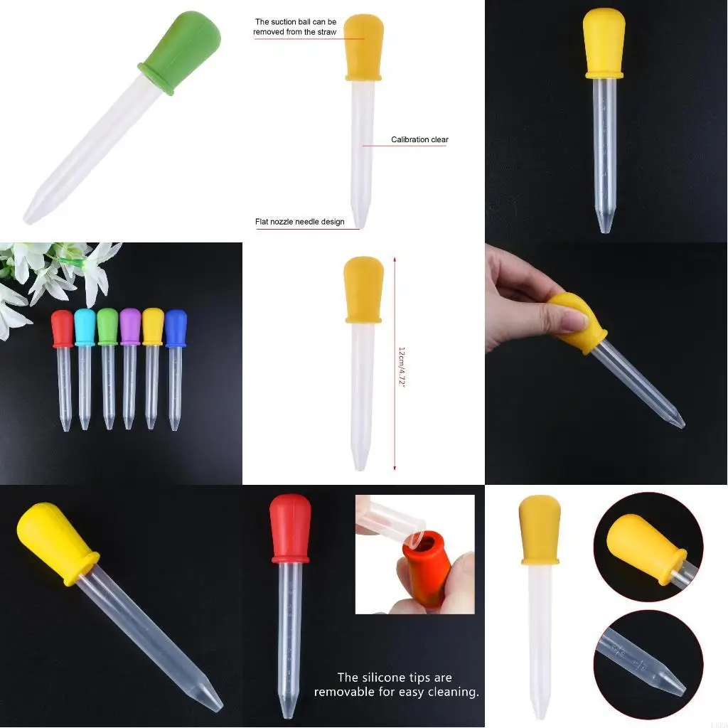 6 Pack Liquid Dropper Silicone and Plastic Droppers Pipettes with Bulb Tip Eye Dropper 5ml for Gummy Bear and Candy Mold L8RB
6 Pack Liquid Dropper Silicone and Plastic Droppers Pipettes with Bulb Tip Eye Dropper 5ml for Gummy Bear and Candy Mold L8RB