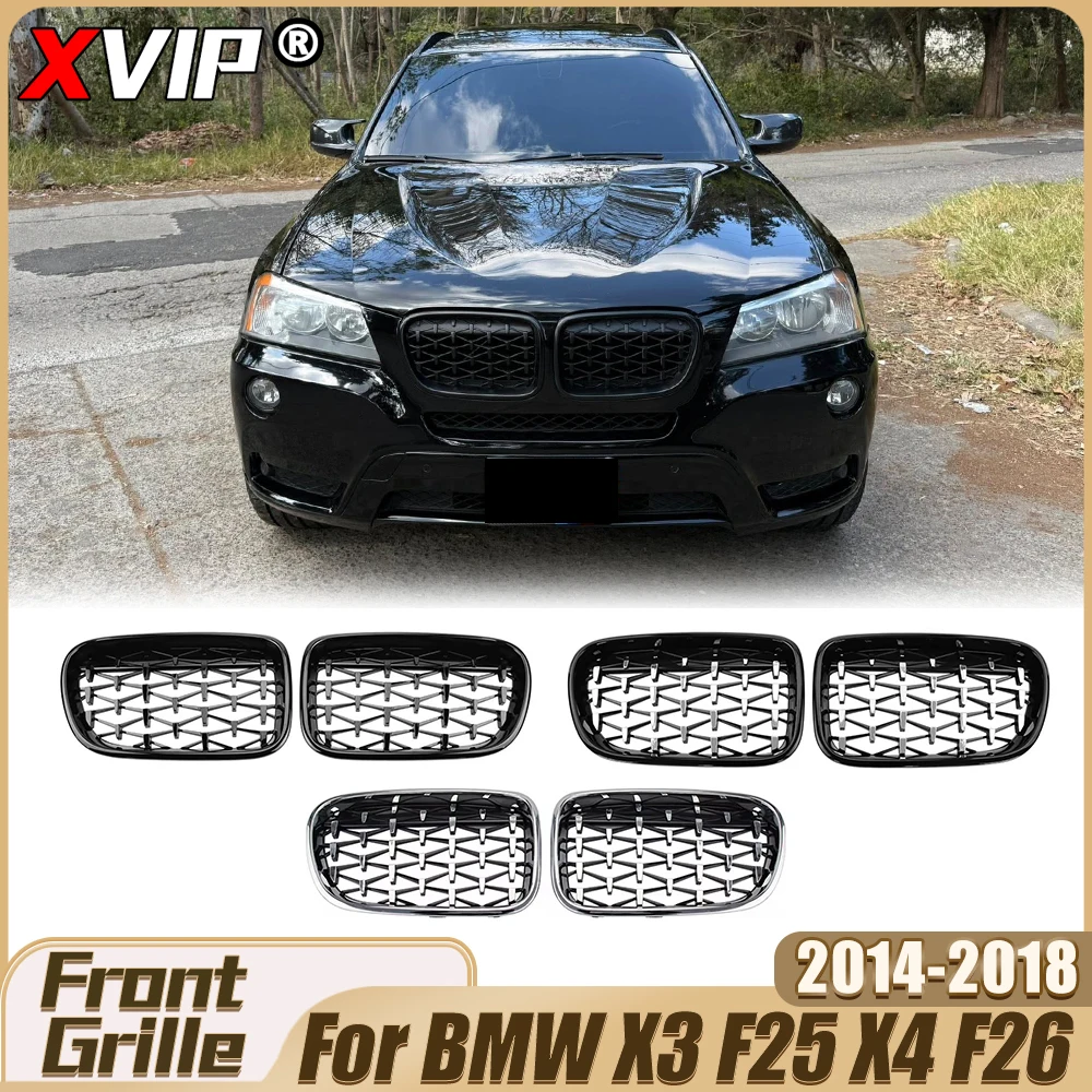 XVIP Glossy Black Diamonds Style Front Racing Grille Bumper Grill Chrome Silver Upper Grill For BMW X3/X4 F25/F26 14-18 Facelift
XVIP Glossy Black Diamonds Style Front Racing Grille Bumper Grill Chrome Silver Upper Grill For BMW X3/X4 F25/F26 14-18 Facelift