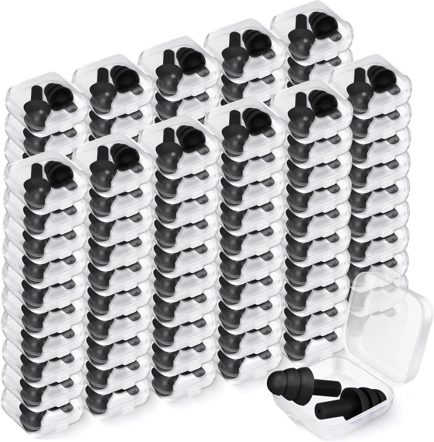 100 Pairs Ear Plugs Bulk, NRR 29dB Reusable Silicone Ear Plugs with Plastic Cases, Soft Foam for Sleeping Noise Cancelling
100 Pairs Ear Plugs Bulk, NRR 29dB Reusable Silicone Ear Plugs with Plastic Cases, Soft Foam for Sleeping Noise Cancelling