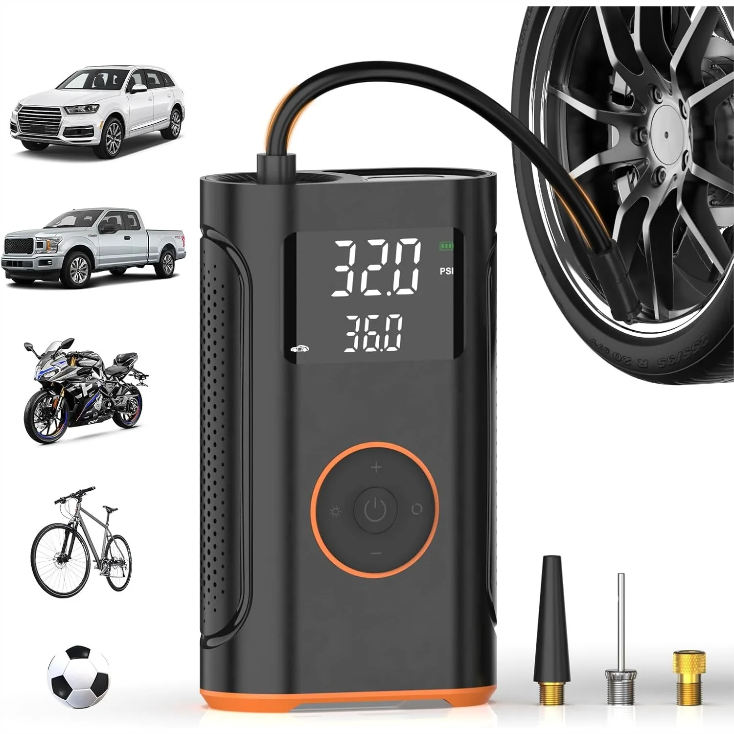 Portable Tire Inflator 160 PSI Air Compressor with Memory Function, Electric Bike Pump for Car Tires, Gifts for Men
Portable Tire Inflator 160 PSI Air Compressor with Memory Function, Electric Bike Pump for Car Tires, Gifts for Men