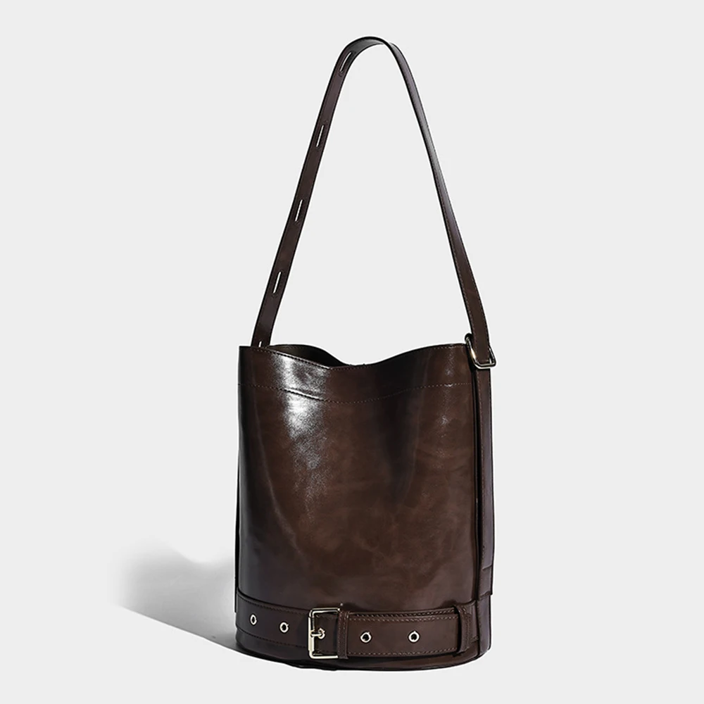 Glossy Soft PU Leather Bucket Bag Solid Color Large Capacity Shoulder Purse Minimalist Style Pack Creative Design Women Bags
Glossy Soft PU Leather Bucket Bag Solid Color Large Capacity Shoulder Purse Minimalist Style Pack Creative Design Women Bags