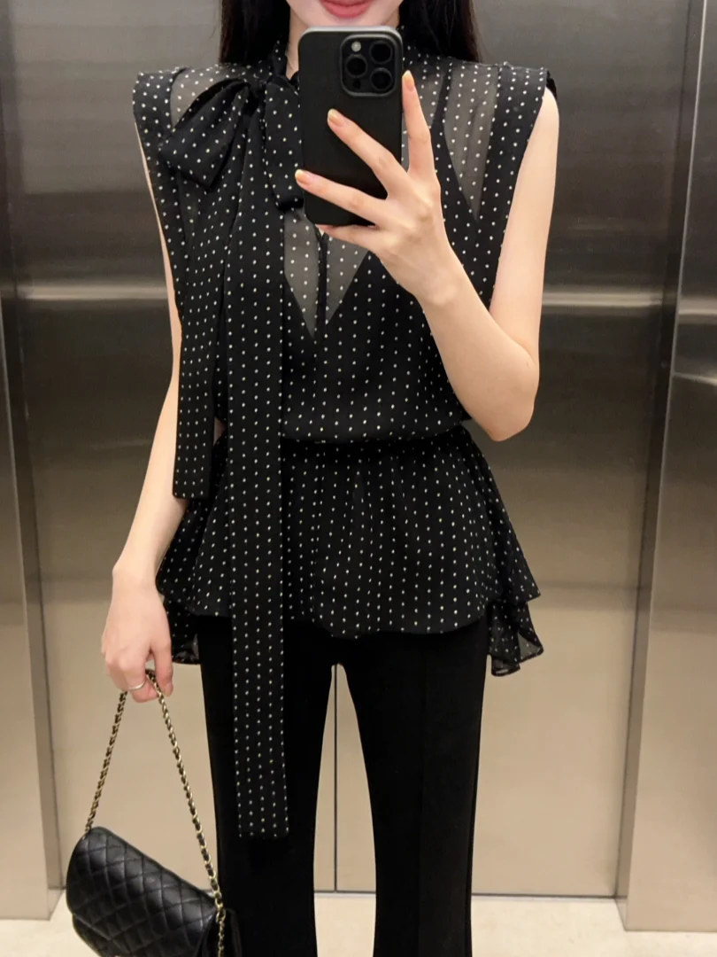 Faionable Bla Polka Dot Svel irt Women's Summer Top Ele Unique Premium Feel Trendy Commute Sle V-Ne
Faionable Bla Polka Dot Svel irt Women's Summer Top Ele Unique Premium Feel Trendy Commute Sle V-Ne