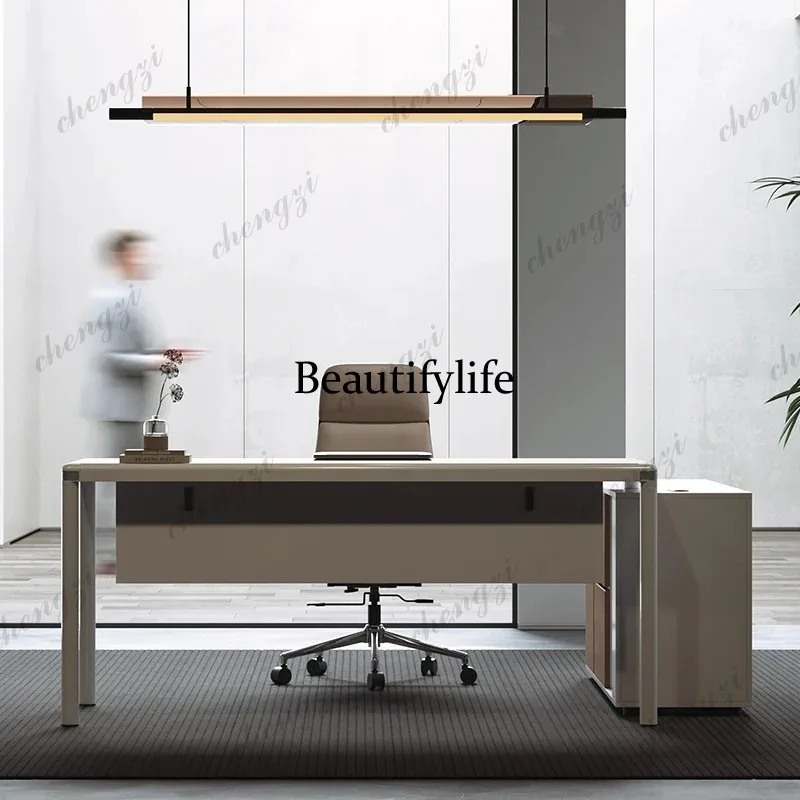 Nordic President Office Desk Italian Minimalist Simple Designer L Shape Desk Advanced Boss Office Furniture
Nordic President Office Desk Italian Minimalist Simple Designer L Shape Desk Advanced Boss Office Furniture