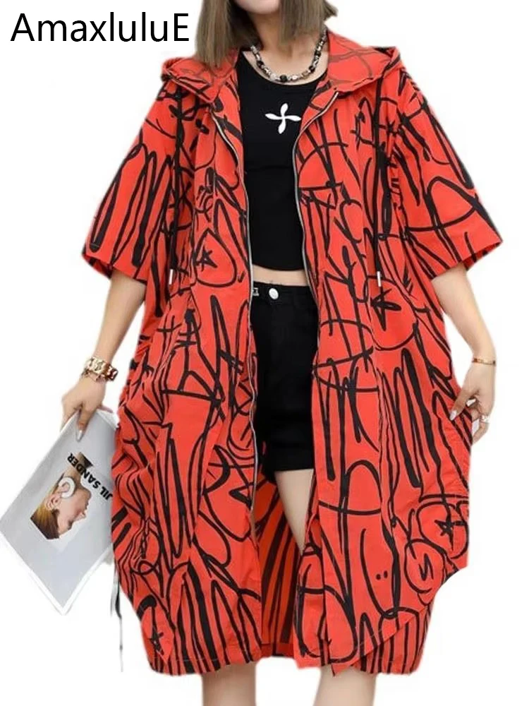 Amax luluE Fashion Printed Trench Womens 2024 Korean Loose Zipper Hooded Windbreakers Ladies Leisure Spring Classic Trench Coats
Amax luluE Fashion Printed Trench Womens 2024 Korean Loose Zipper Hooded Windbreakers Ladies Leisure Spring Classic Trench Coats