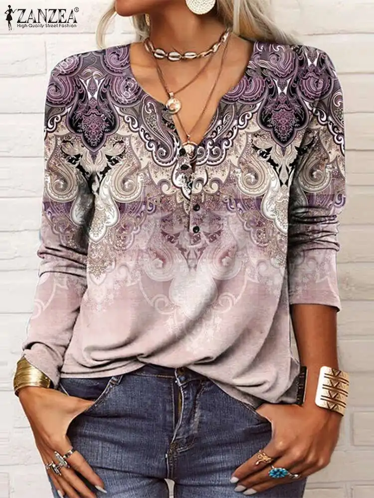 ZANZEA Spring Elegant Printing Sweaters Woman Long Sleeve V Neck Jumpers Fashion Party Pullovers Casual Holiday Chemise 2024
ZANZEA Spring Elegant Printing Sweaters Woman Long Sleeve V Neck Jumpers Fashion Party Pullovers Casual Holiday Chemise 2024