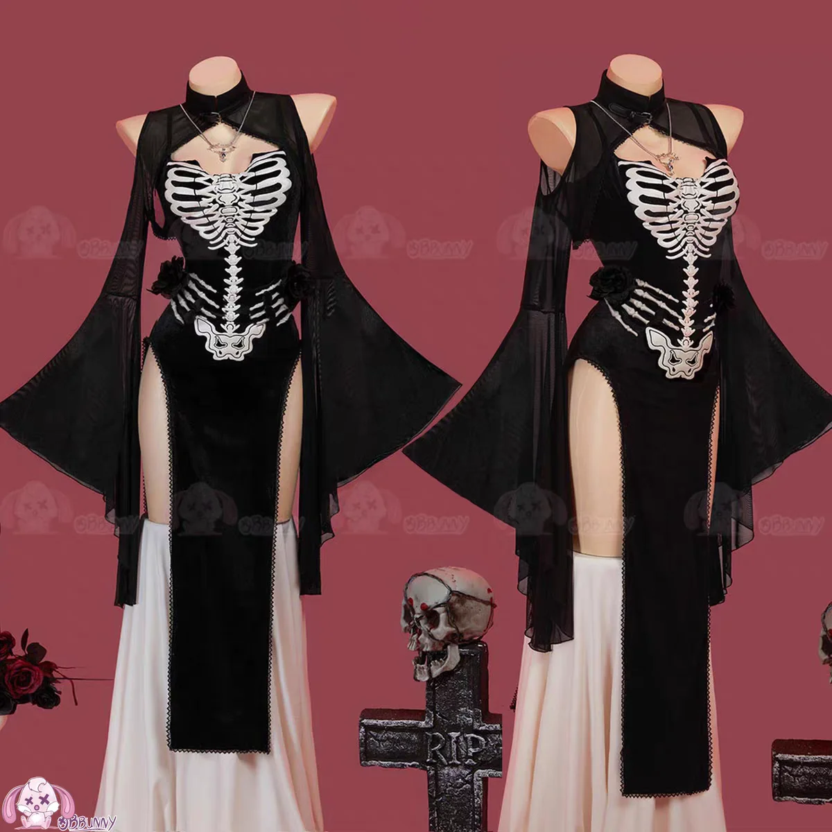 2026 New Halloween Costume Cosplay Anime Party Bones Hollowed Out Dark Gothic Dress Sexy Black Slit Bell Sleeves Horror Lolita
2026 New Halloween Costume Cosplay Anime Party Bones Hollowed Out Dark Gothic Dress Sexy Black Slit Bell Sleeves Horror Lolita