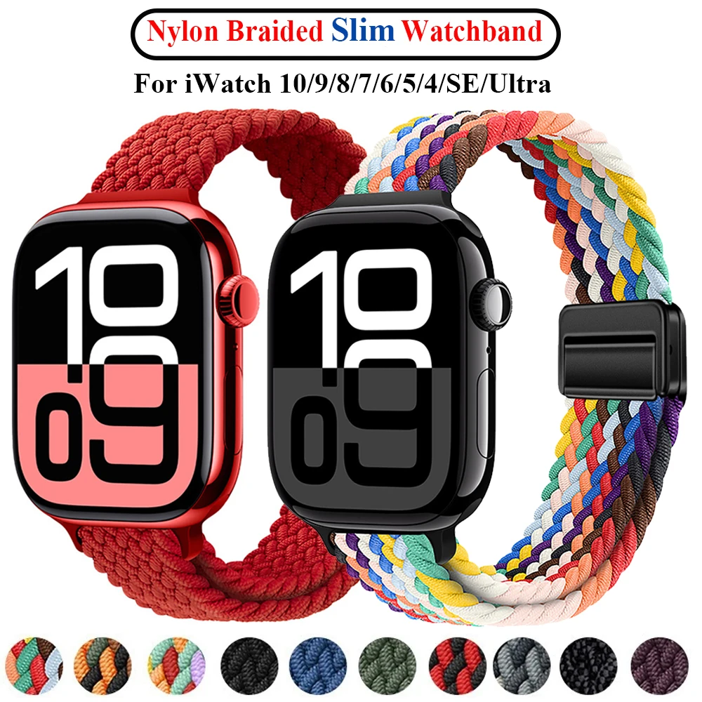 Slim Braided Loop Nylon Strap For Apple Watch 11 10 46mm 42mm 9 8 7 6 SE Ultra 3 49mm Women Bracelet iWatch 45mm 41mm 44mm Band
Slim Braided Loop Nylon Strap For Apple Watch 11 10 46mm 42mm 9 8 7 6 SE Ultra 3 49mm Women Bracelet iWatch 45mm 41mm 44mm Band