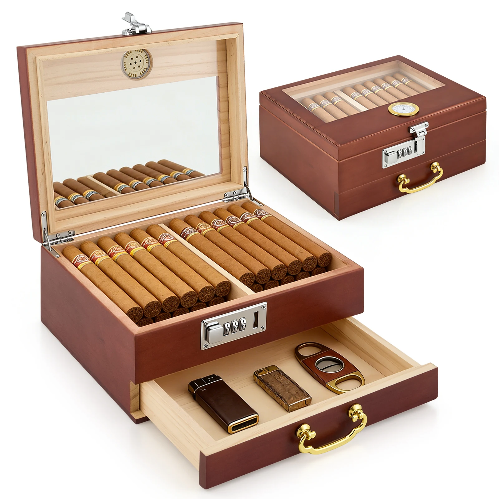 Круглый деревянный хьюмидор для сигар с гигрометром, прозрачный контейнер для хранения сигар на 30-50 штук, с увлажнителем для сигар, дорожный стеклянный.
Круглый деревянный хьюмидор для сигар с гигрометром, прозрачный контейнер для хранения сигар на 30-50 штук, с увлажнителем для сигар, дорожный стеклянный.