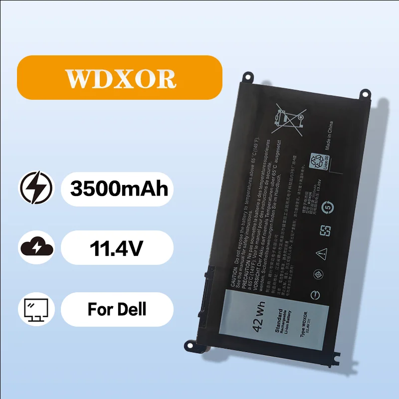 11.4V 42Wh/3680mAh Replacement Battery for Dell WDXOR Inspiron 15-5565 5567 7368 7460 7560 7572
11.4V 42Wh/3680mAh Replacement Battery for Dell WDXOR Inspiron 15-5565 5567 7368 7460 7560 7572