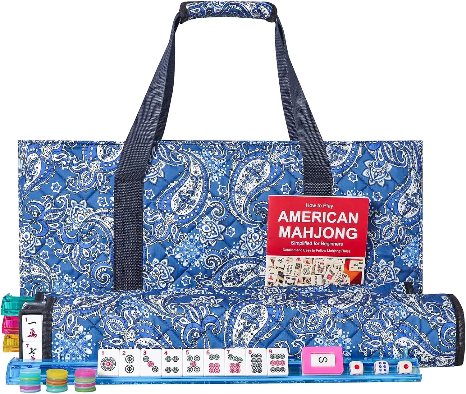 American Mahjong Set, 166 Tiles, 4 Racks/Pushers, Blue Bag
American Mahjong Set, 166 Tiles, 4 Racks/Pushers, Blue Bag