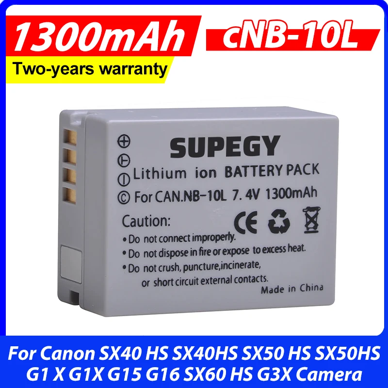 7.4V 1300mAh NB-10L NB 10L Camera Battery for Canon SX40 HS SX40HS SX50 HS SX50HS G1 X G1X G15 G16 SX60 HS G3X Camera Batteries
7.4V 1300mAh NB-10L NB 10L Camera Battery for Canon SX40 HS SX40HS SX50 HS SX50HS G1 X G1X G15 G16 SX60 HS G3X Camera Batteries