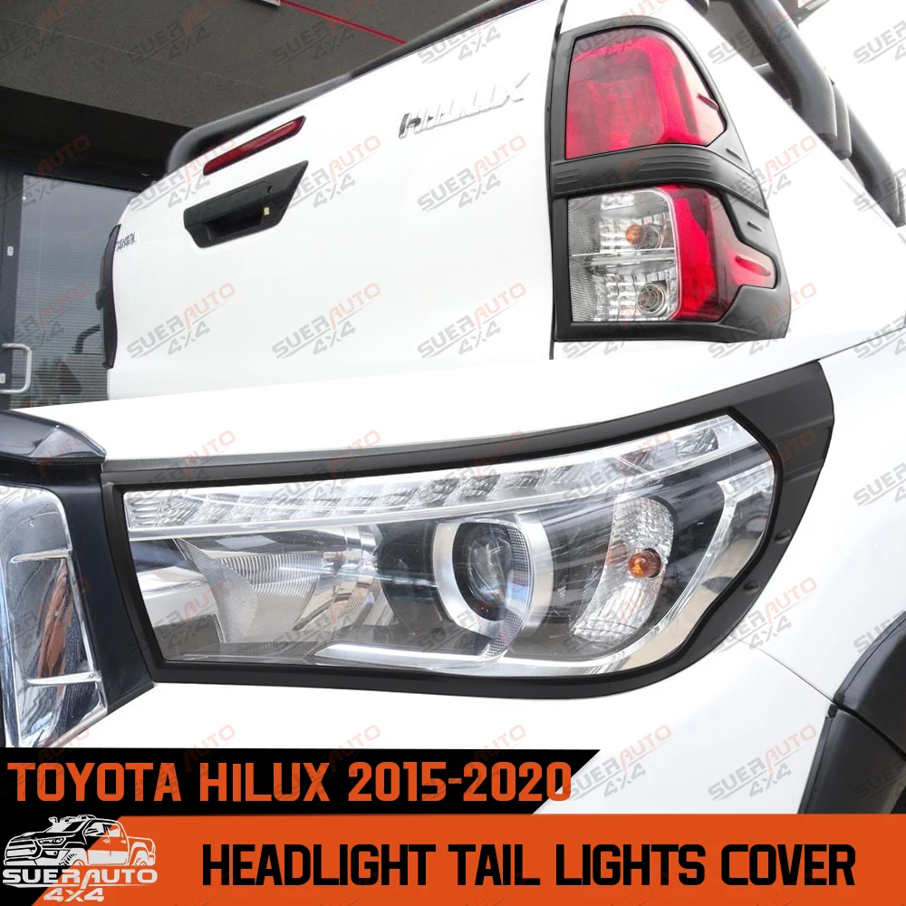 Накладки на фары и задние фонари для Toyota Hilux Revo 2015-2020, аксессуары для автомобиля
Накладки на фары и задние фонари для Toyota Hilux Revo 2015-2020, аксессуары для автомобиля