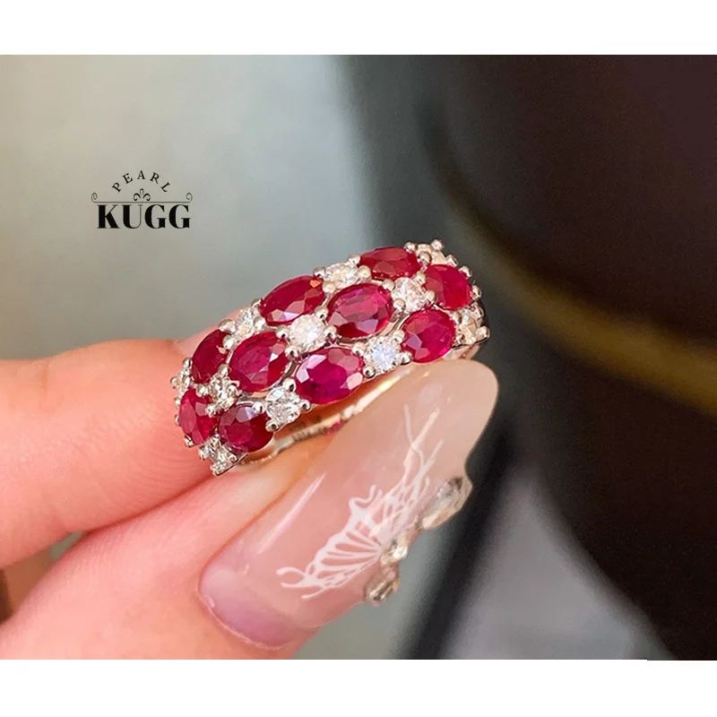 KUGG 100% кольца из белого золота 18 карат, роскошные ювелирные изделия с бриллиантами, модный дизайн, кольцо с натуральным рубином и драгоценным камнем для женщин, банкет для пожилых людей
KUGG 100% кольца из белого золота 18 карат, роскошные ювелирные изделия с бриллиантами, модный дизайн, кольцо с натуральным рубином и драгоценным камнем для женщин, банкет для пожилых людей