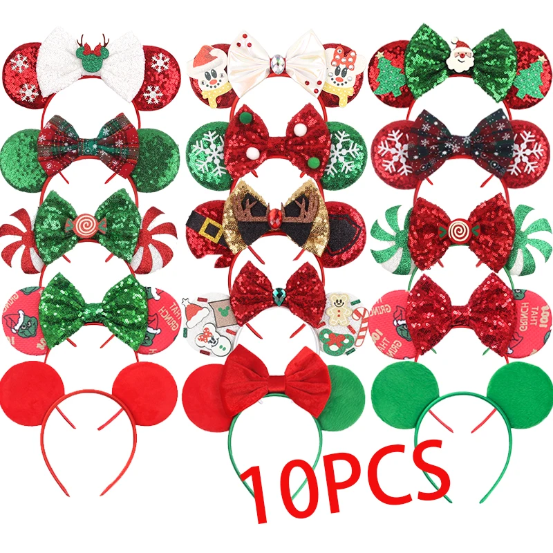 10Pcs/Lot New Christmas Mouse Ears Headband Sequins Bow Hairband For Women Featival Party DIY Hair Accessories Boutique
10Pcs/Lot New Christmas Mouse Ears Headband Sequins Bow Hairband For Women Featival Party DIY Hair Accessories Boutique