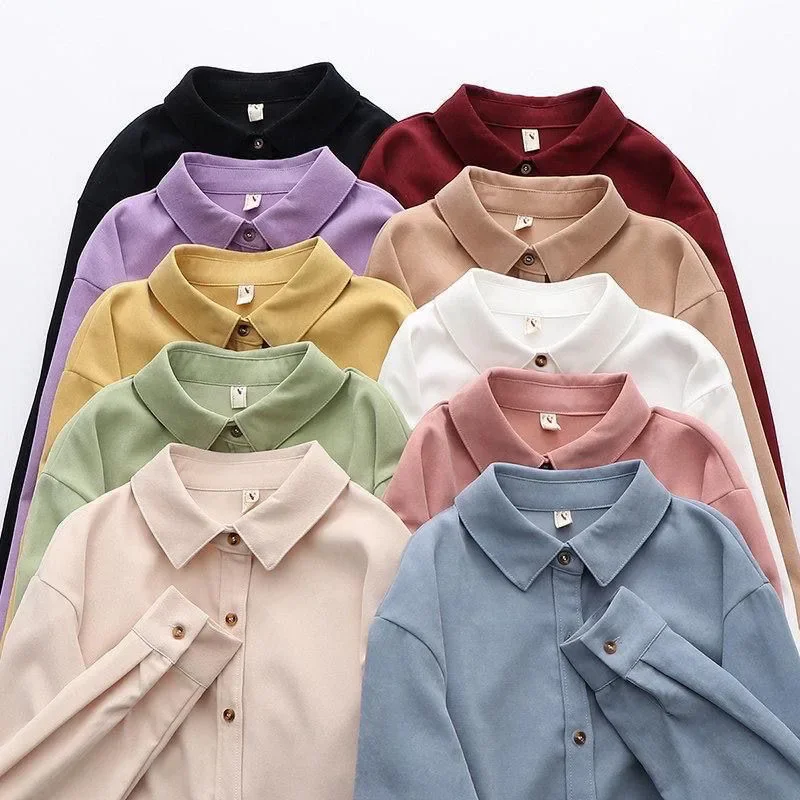 2025 Spring New Women Shirt Solid Color Loose Single-Breasted Turndown Collar Shirts Woman Casual Simple Long Sleeve Blouses
2025 Spring New Women Shirt Solid Color Loose Single-Breasted Turndown Collar Shirts Woman Casual Simple Long Sleeve Blouses