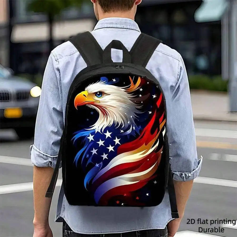 Eagle And American Flag Print Backpack Black Lightweight Travel Bag Adjustable Straps Large Capacity
Eagle And American Flag Print Backpack Black Lightweight Travel Bag Adjustable Straps Large Capacity