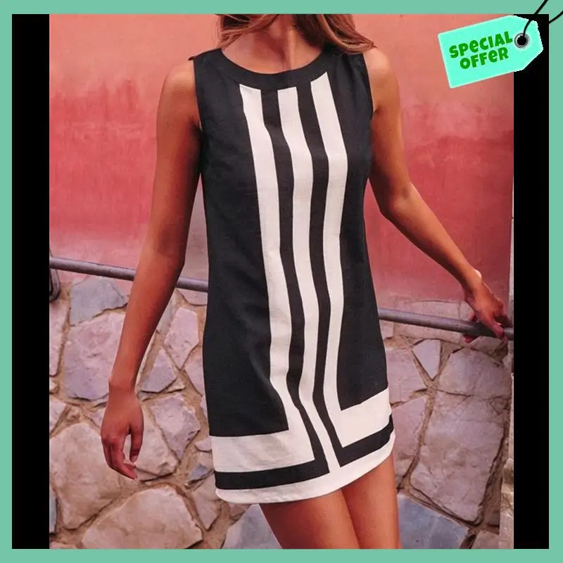 Sturdy Women's Boho Color Block Mini Dress Casual Summer Flowy Sleeveless Striped Dresses Beach Tank Sundress
Sturdy Women's Boho Color Block Mini Dress Casual Summer Flowy Sleeveless Striped Dresses Beach Tank Sundress