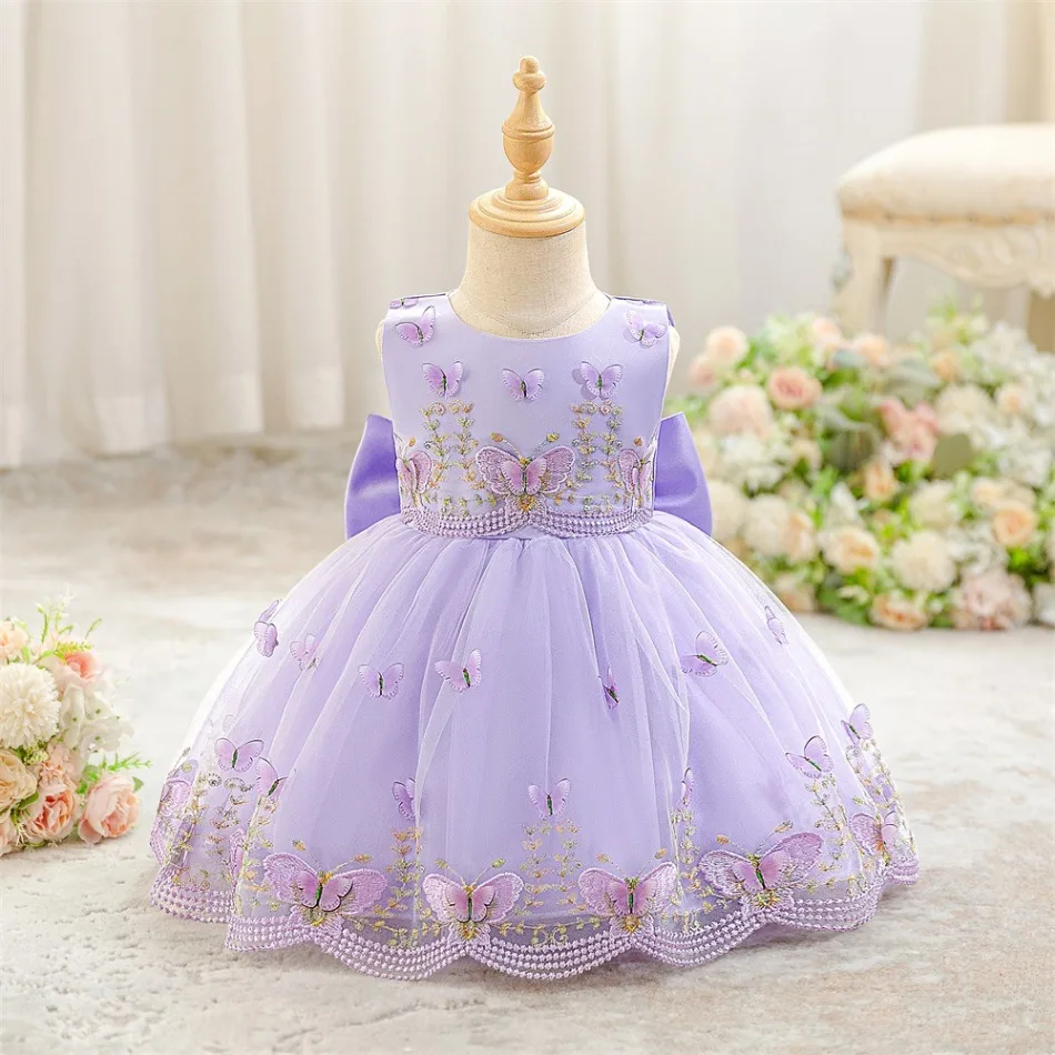 Baby Baptism Purple Embroidered Butterfly Skirt Little Girls Birthday Wedding Party Sleeveless Back Big Bow Fairy Dress ASQ03
Baby Baptism Purple Embroidered Butterfly Skirt Little Girls Birthday Wedding Party Sleeveless Back Big Bow Fairy Dress ASQ03