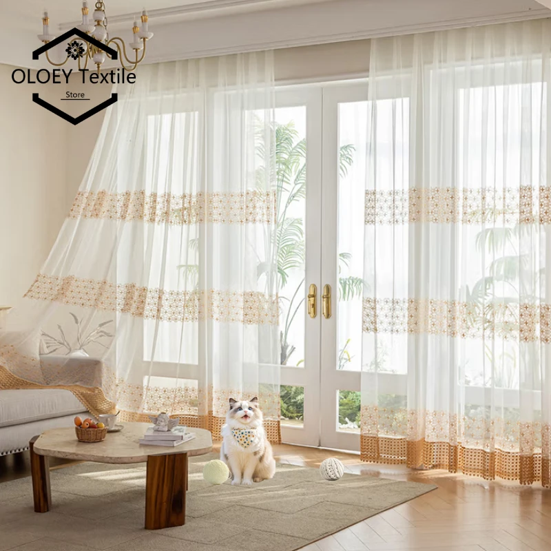 European Sheer Curtains for Living Room Bedroom Balcony Elegant Dreamy Korean Design Sun Protection Heat Insulating Drapes
European Sheer Curtains for Living Room Bedroom Balcony Elegant Dreamy Korean Design Sun Protection Heat Insulating Drapes